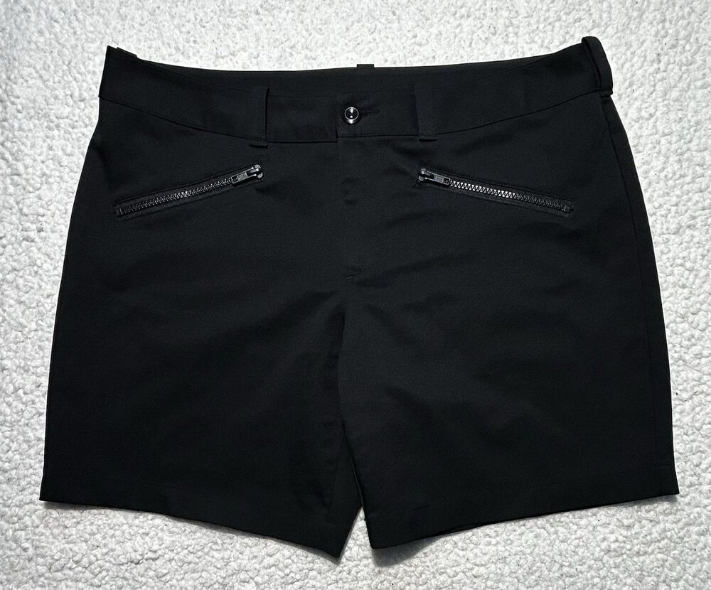 Fila Sport Women Golf Shorts Size 12 Black Zipper Pockets 100% Polyester